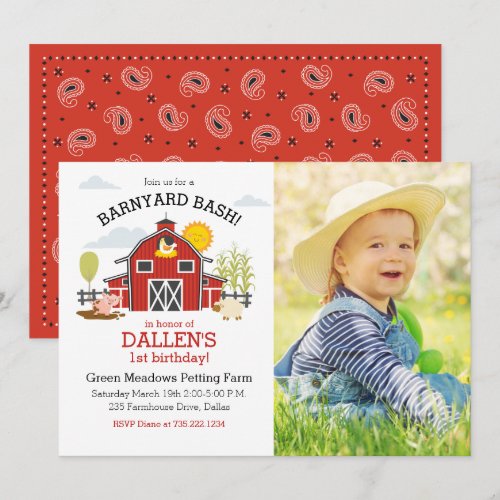 Farm Animal 1st birthday photo