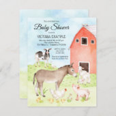Farm Animal Baby Shower Invitations (Front/Back)