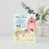 Farm Animal Baby Shower Invitations (Standing Front)