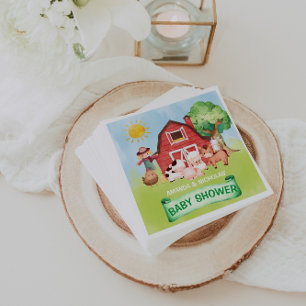 farm animal baby shower napkins