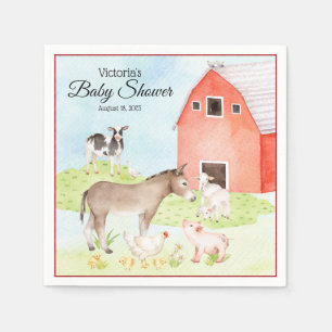 Farm Animal Baby Shower Paper Napkins