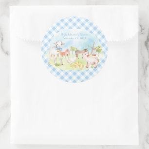 Farm Animal Baby Shower Stickers for Favor Tags