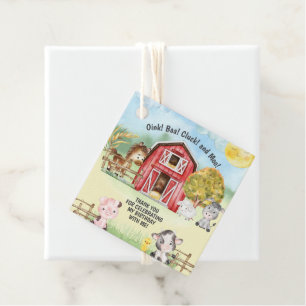 Farm Animal Barn Themed 2nd Birthday Favor Tags