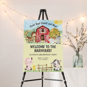 Farm Animal Barn Themed 2nd Birthday Foam Board