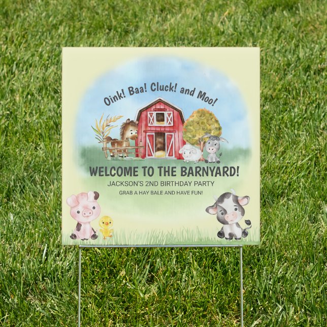 Farm Animal Barn Themed 2nd Birthday Yard Sign (Creator Uploaded)