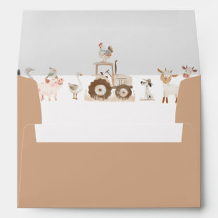 Farm Animal Barnyard Baby Shower Envelope