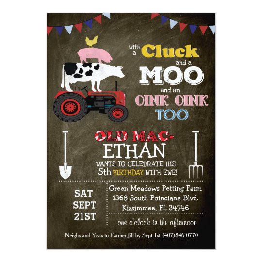 farm animal barnyard birthday invitation zazzle com