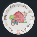 Farm Animal Barnyard Birthday Paper Plate<br><div class="desc">Celebrate your little one's special day with these charming Farm Animal Barnyard Birthday Paper Plates! Featuring a delightful barnyard scene with adorable farm animals surrounded by lush greenery, these plates are perfect for adding a touch of rural charm to your party decor. Whether you're hosting a barnyard-themed birthday bash or...</div>