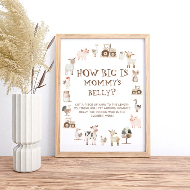 Farm Animal  Barnyard How Big is Mommy's Belly Poster (Creator Uploaded)