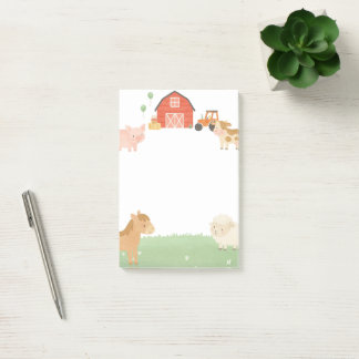 Farm Animal Barnyard Watercolor Sticky Notes