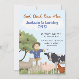 Farm Animal Birthday, Barnyard Party Invitation