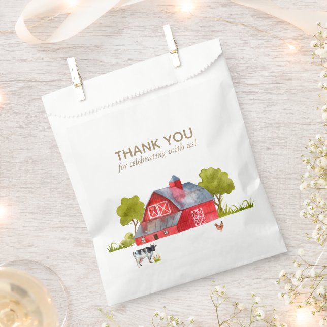 Farm Animal Birthday Celebration Favor Bags (Clipped)