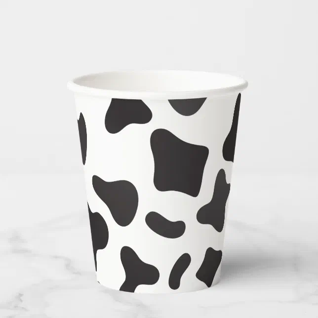Farm Animal Birthday Cow Print Paper Cups | Zazzle