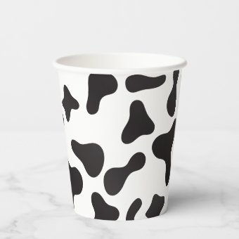 Farm Animal Birthday Cow Print Paper Cups | Zazzle