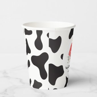 Farm Animal Birthday Cow Print Paper Cups | Zazzle