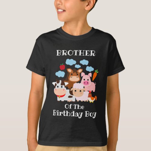 Farm Animal Birthday kids tshirts Brother