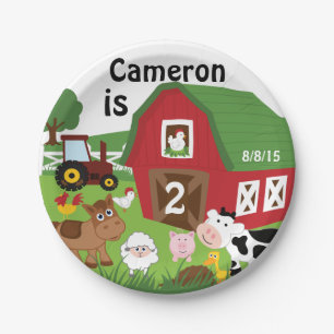Farm Animal Birthday Paper Plates