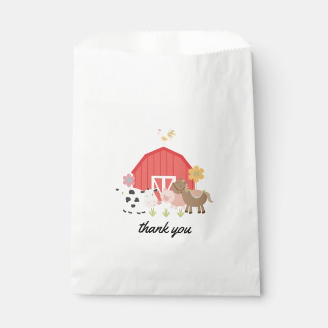 farm animal birthday party favor bags (Front)