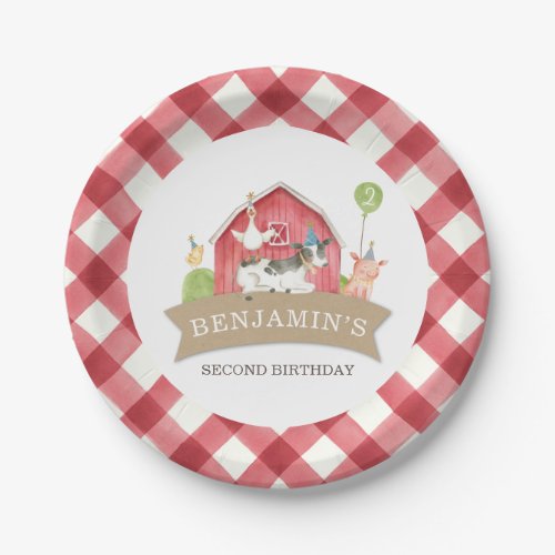 Farm Animal Birthday Party for Boy or Girl Paper Plates