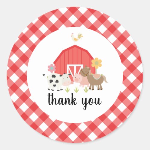 Farm Animal Birthday Party thank you favor tags