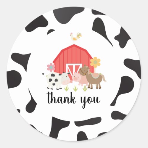 Farm Animal Birthday Party thank you favor tags