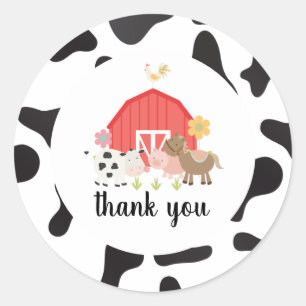 Farm Animal Birthday Party thank you favor tags