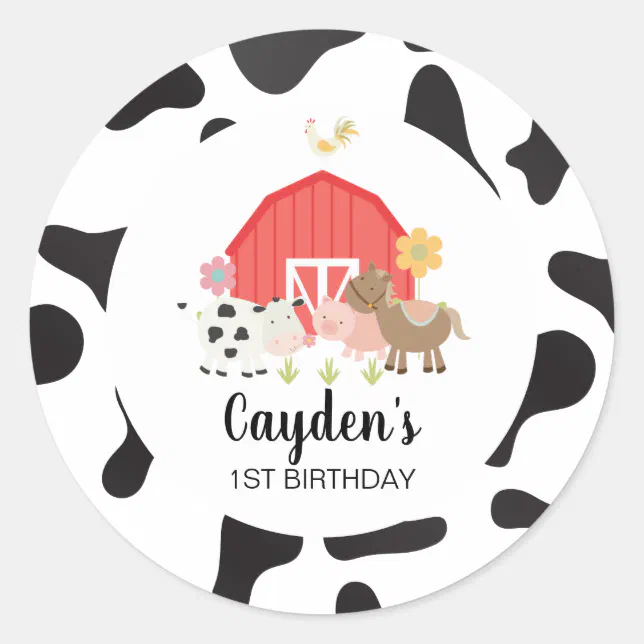 Farm Animal Birthday Party thank you favor tags | Zazzle