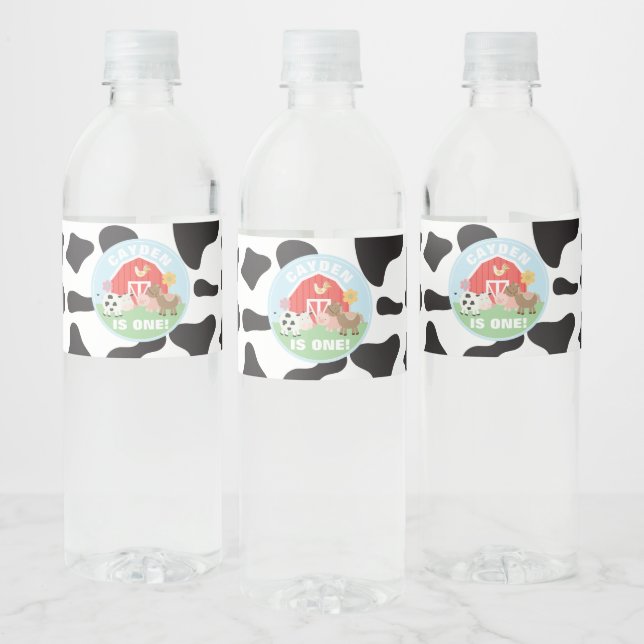 Farm Animal Birthday Party Water Bottle Labels (Bottles)