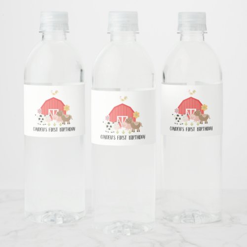 Farm Animal Birthday Party Water Bottle Labels