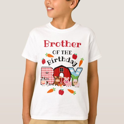 Farm Animal Brother of the Birthday Boy  Barnyard T_Shirt