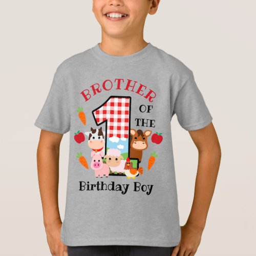 Farm Animal Brother of the First Birthday   T_Shirt