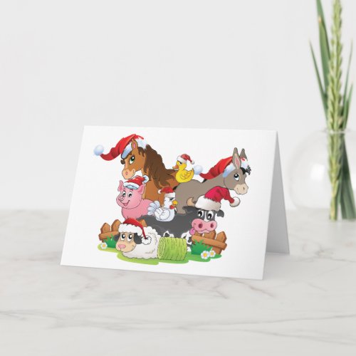 Farm Animal Christmas Holiday Card