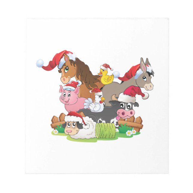 Farm Animal Christmas Notepad (Front)