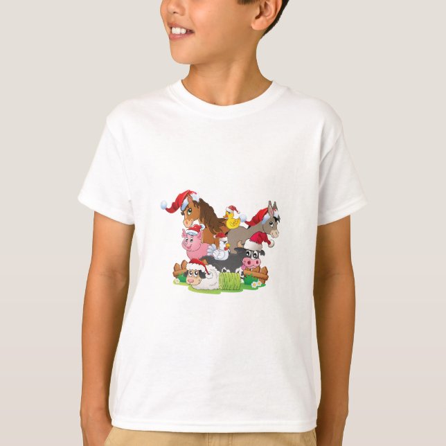Farm Animal Christmas T-Shirt (Front)