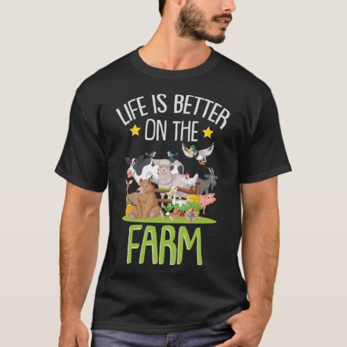 Farm Animal Cows Chicken Pig Goat Ranch Farmland F T_Shirt