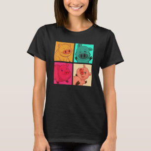 Farm Animal Cute Piglet Farmer Farming Pop Pig T-Shirt