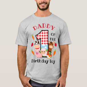 Farm Animal Daddy of the First Birthday  T-Shirt