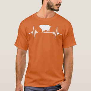 Farm Animal Farmer Heartbeat Gift Pig T-Shirt