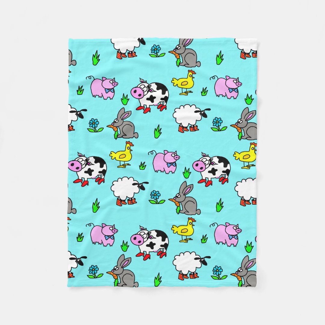 Farm Animal Fleece Blanket Zazzle