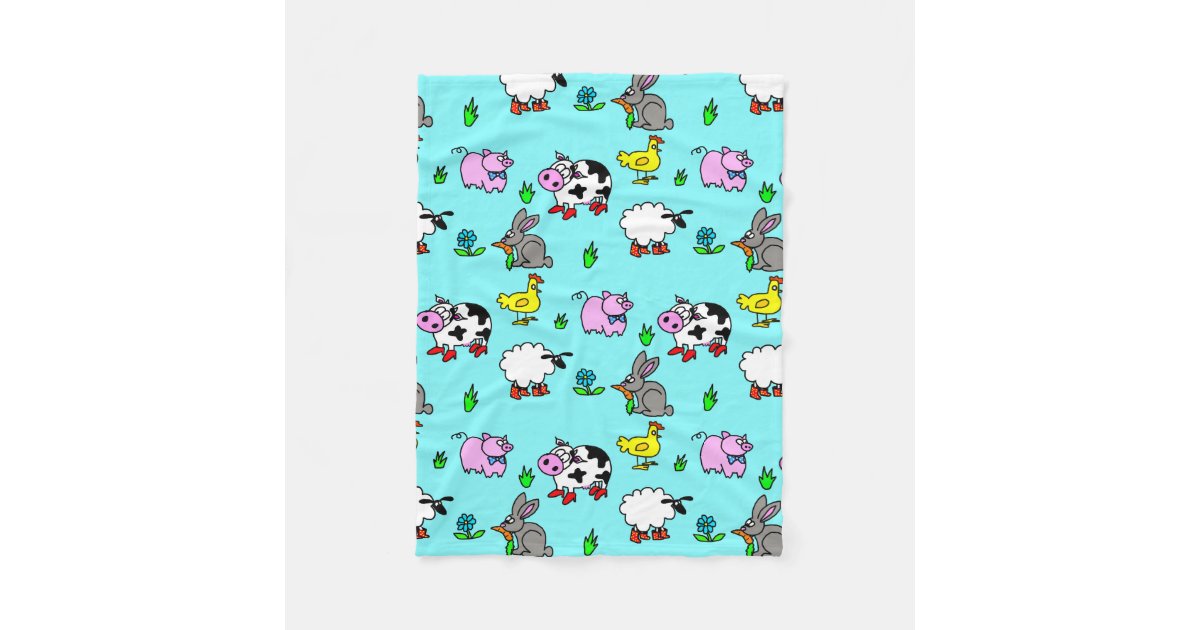 Farm Animal Fleece Blanket | Zazzle.com