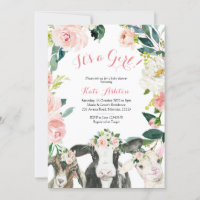 Farm Animal Floral Girl Baby Shower