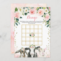 Farm Animal Floral Girl Bingo Game Card