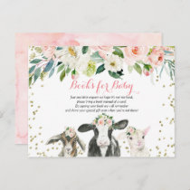Farm Animal Floral Girl Books for Baby Card