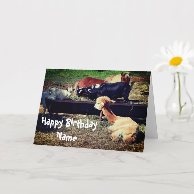 Farm Animal Friends Personalized Birthday  Card (Small Plant)
