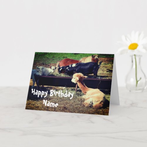 Farm Animal Friends Personalized Birthday  Card