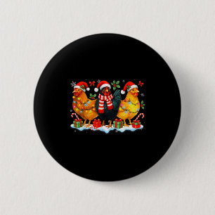 Farm Animal Funny Chicken Christmas Lights Cute Xm Button