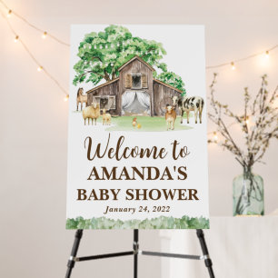 Farm Animal Gender Neutral Baby Shower Welcome Foam Board