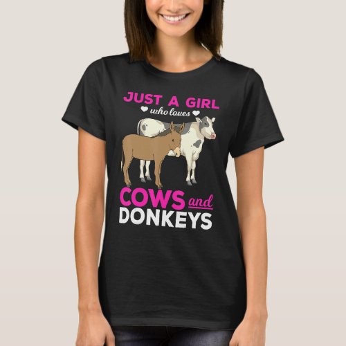 Farm Animal   Girls Farmer Women Farming Donkey Co T_Shirt