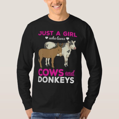 Farm Animal   Girls Farmer Women Farming Donkey Co T_Shirt