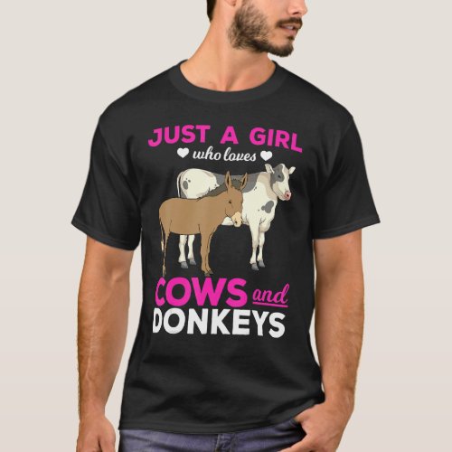 Farm Animal   Girls Farmer Women Farming Donkey Co T_Shirt